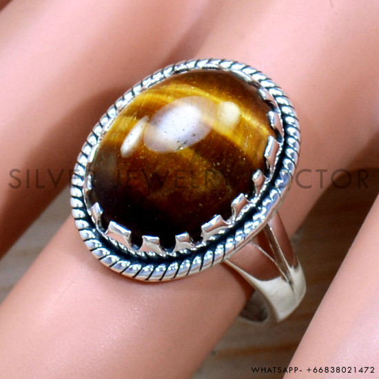 Tiger Eye 925 Sterling Silver Ring (SJWR-2150) Tiger Eye 925 Sterling Silver Ring (SJWR-2150)