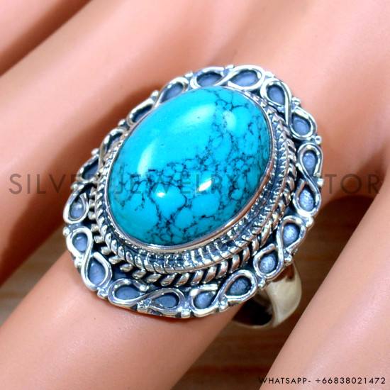 Turquoise 925 Sterling Silver Ring (SJWR-2156) Turquoise 925 Sterling Silver Ring (SJWR-2156)