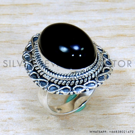 Black Onyx 925 Sterling Silver Ring (SJWR-2157) Black Onyx 925 Sterling Silver Ring (SJWR-2157)
