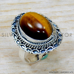 Tiger Eye 925 Sterling Silver Ring (SJWR-2161) Tiger Eye 925 Sterling Silver Ring (SJWR-2161)