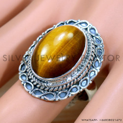 Tiger Eye 925 Sterling Silver Ring (SJWR-2161)