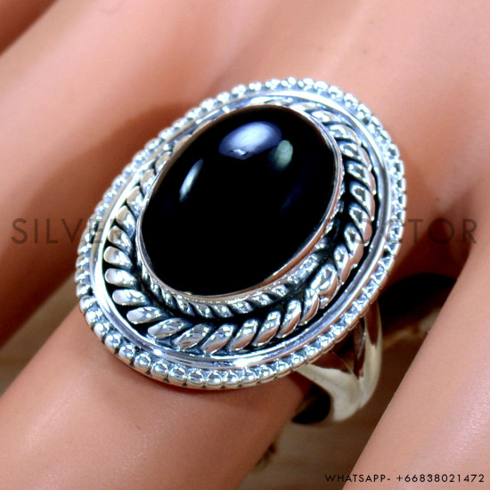 Black Onyx 925 Sterling Silver Ring (SJWR-2164) Black Onyx 925 Sterling Silver Ring (SJWR-2164)