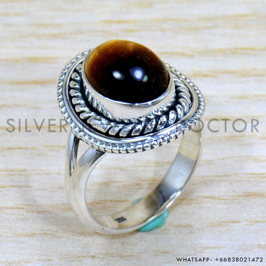 Tiger Eye 925 Sterling Silver Ring (SJWR-2165) Tiger Eye 925 Sterling Silver Ring (SJWR-2165)