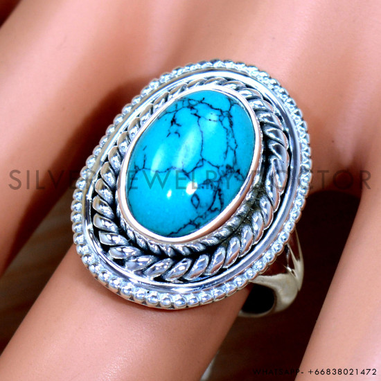 Turquoise 925 Sterling Silver Ring (SJWR-2169) Turquoise 925 Sterling Silver Ring (SJWR-2169)
