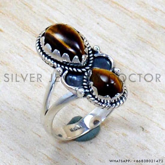 Tiger Eye 925 Sterling Silver Ring (SJWR-2174) Tiger Eye 925 Sterling Silver Ring (SJWR-2174)