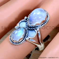 Rainbow Moonstone 925 Sterling Silver Ring (SJWR-2175)