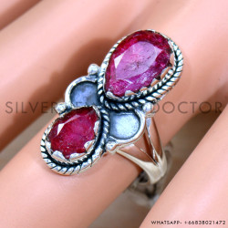 Ruby 925 Sterling Silver Ring (SJWR-2177)