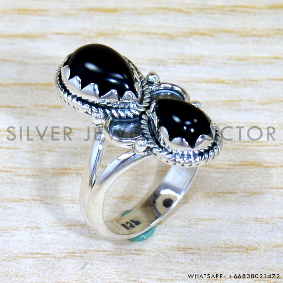 Black Onyx 925 Sterling Silver Ring (SJWR-2178) Black Onyx 925 Sterling Silver Ring (SJWR-2178)