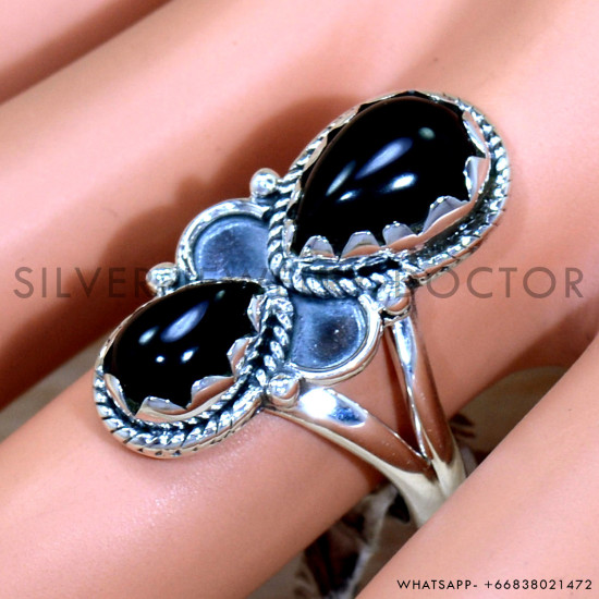 Black Onyx 925 Sterling Silver Ring (SJWR-2178) Black Onyx 925 Sterling Silver Ring (SJWR-2178)