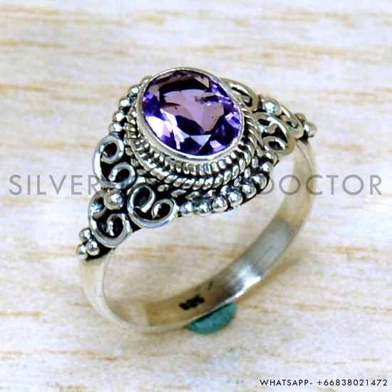 Amethyst 925 Sterling Silver Ring (SJWR-2185)