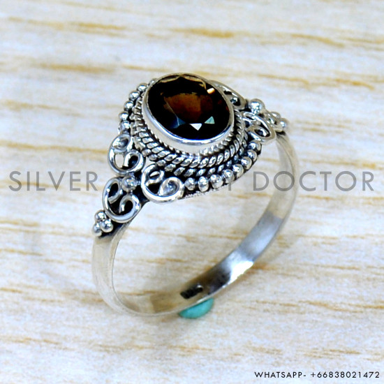 Smoky Quartz 925 Sterling Silver Ring (SJWR-2186) Smoky Quartz 925 Sterling Silver Ring (SJWR-2186)