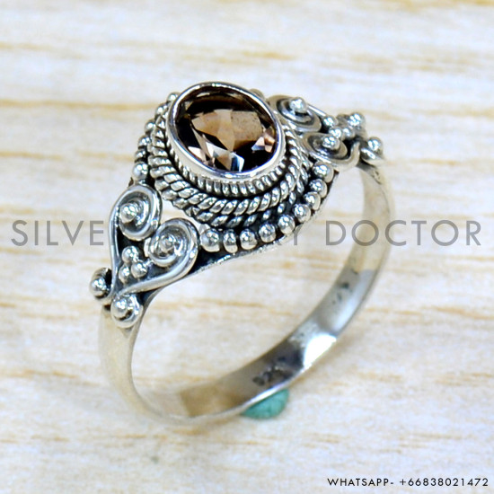 Smoky Quartz 925 Sterling Silver Ring (SJWR-2189) Smoky Quartz 925 Sterling Silver Ring (SJWR-2189)