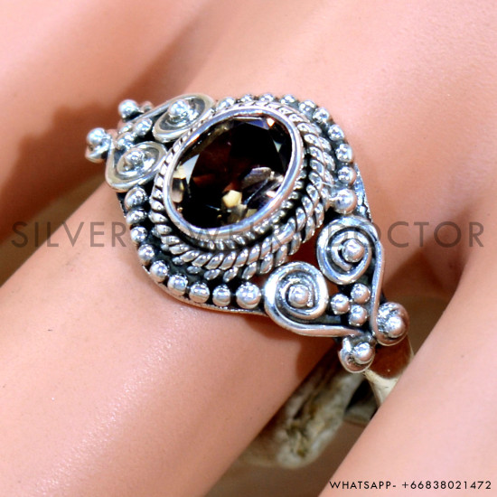Smoky Quartz 925 Sterling Silver Ring (SJWR-2189) Smoky Quartz 925 Sterling Silver Ring (SJWR-2189)
