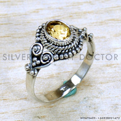 Citrine 925 Sterling Silver Ring (SJWR-2191)