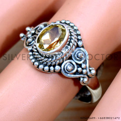 Citrine 925 Sterling Silver Ring (SJWR-2191)