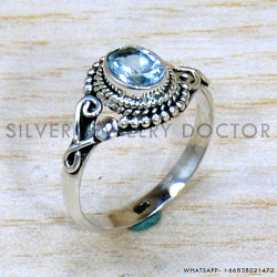 Blue Topaz 925 Sterling Silver Ring (SJWR-2198)