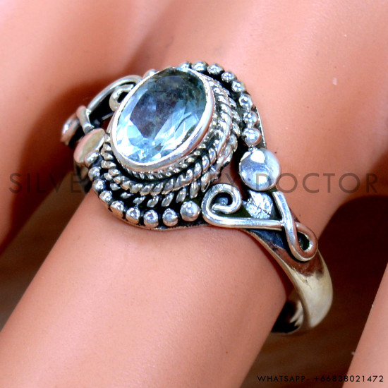 Blue Topaz 925 Sterling Silver Ring (SJWR-2198) Blue Topaz 925 Sterling Silver Ring (SJWR-2198)
