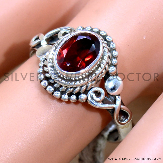 Garnet 925 Sterling Silver Ring (SJWR-2199) Garnet 925 Sterling Silver Ring (SJWR-2199)