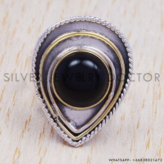 Black Onyx 925 Sterling Silver Ring (SJWR-220) Black Onyx 925 Sterling Silver Ring (SJWR-220)
