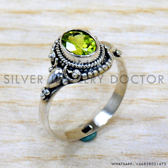 Peridot 925 Sterling Silver Ring (SJWR-2205)