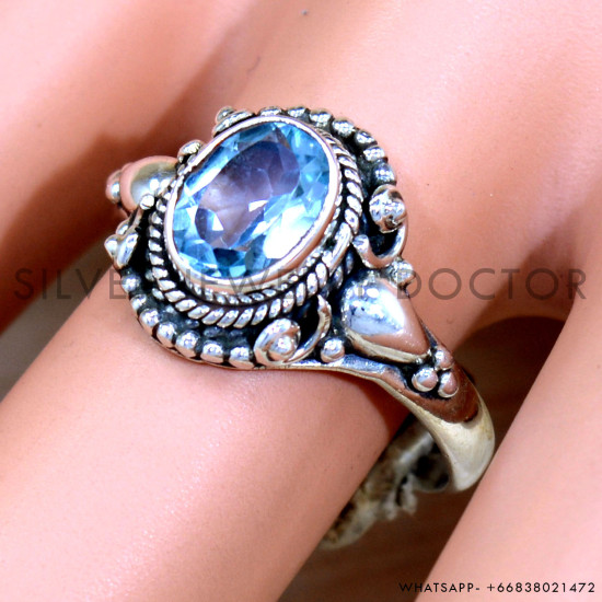 Blue Topaz 925 Sterling Silver Ring (SJWR-2209) Blue Topaz 925 Sterling Silver Ring (SJWR-2209)