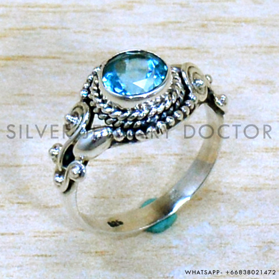 Blue Topaz 925 Sterling Silver Ring (SJWR-2212) Blue Topaz 925 Sterling Silver Ring (SJWR-2212)
