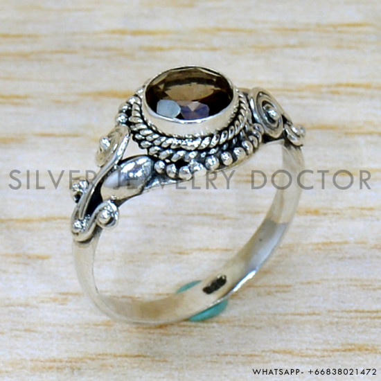 Smoky Quartz 925 Sterling Silver Ring (SJWR-2214) Smoky Quartz 925 Sterling Silver Ring (SJWR-2214)