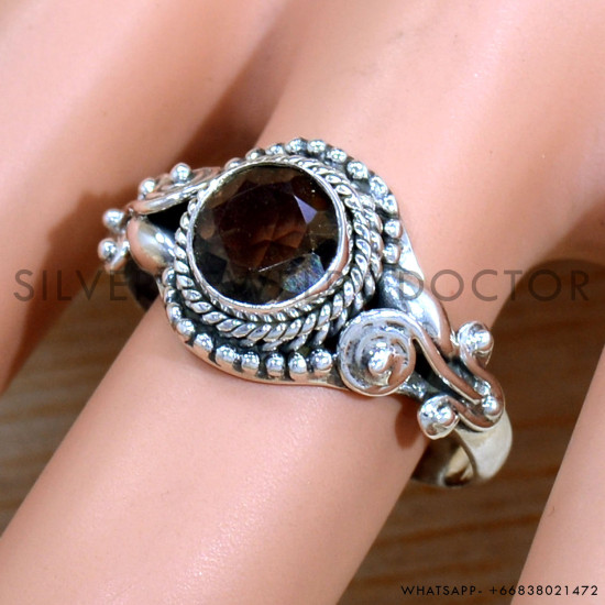 Smoky Quartz 925 Sterling Silver Ring (SJWR-2214) Smoky Quartz 925 Sterling Silver Ring (SJWR-2214)
