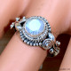 Rainbow Moonstone 925 Sterling Silver Ring (SJWR-2216) Rainbow Moonstone 925 Sterling Silver Ring (SJWR-2216)