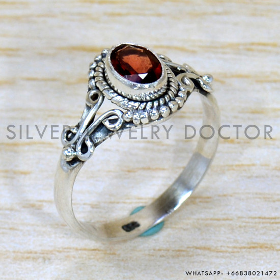 Garnet 925 Sterling Silver Ring (SJWR-2219) Garnet 925 Sterling Silver Ring (SJWR-2219)