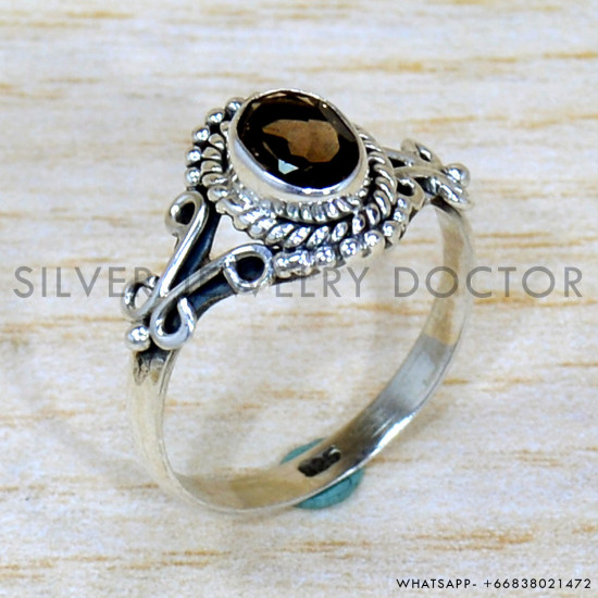 Smoky Quartz 925 Sterling Silver Ring (SJWR-2220) Smoky Quartz 925 Sterling Silver Ring (SJWR-2220)