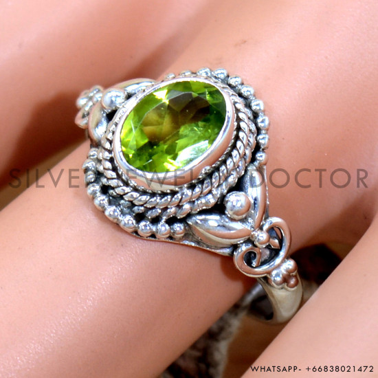 Peridot 925 Sterling Silver Ring (SJWR-2227) Peridot 925 Sterling Silver Ring (SJWR-2227)