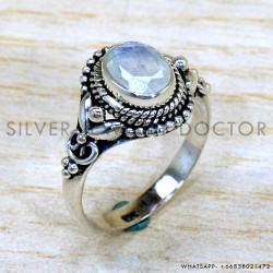 Rainbow Moonstone 925 Sterling Silver Ring (SJWR-2228)