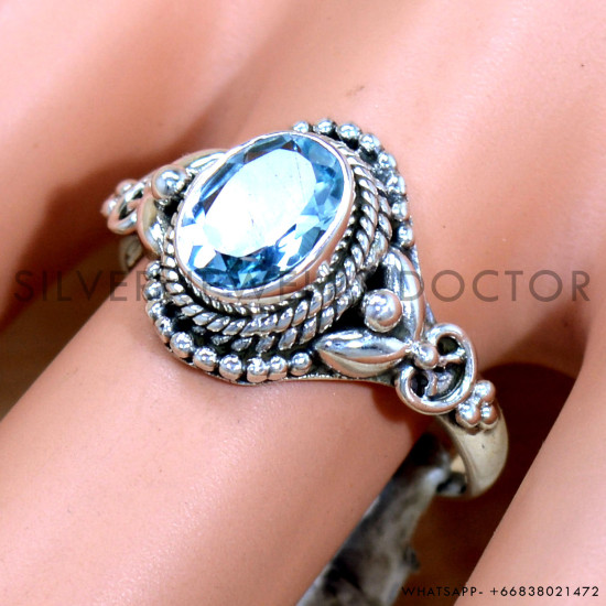 Blue Topaz 925 Sterling Silver Ring (SJWR-2230) Blue Topaz 925 Sterling Silver Ring (SJWR-2230)