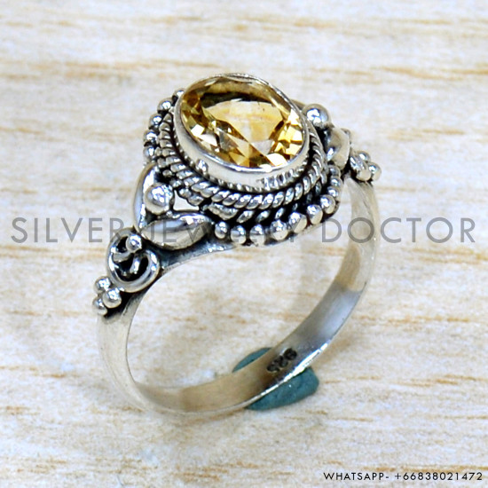 Citrine 925 Sterling Silver Ring (SJWR-2231)
