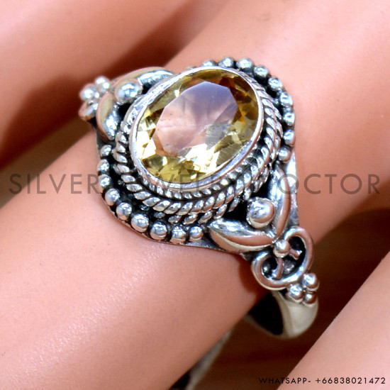 Citrine 925 Sterling Silver Ring (SJWR-2231)