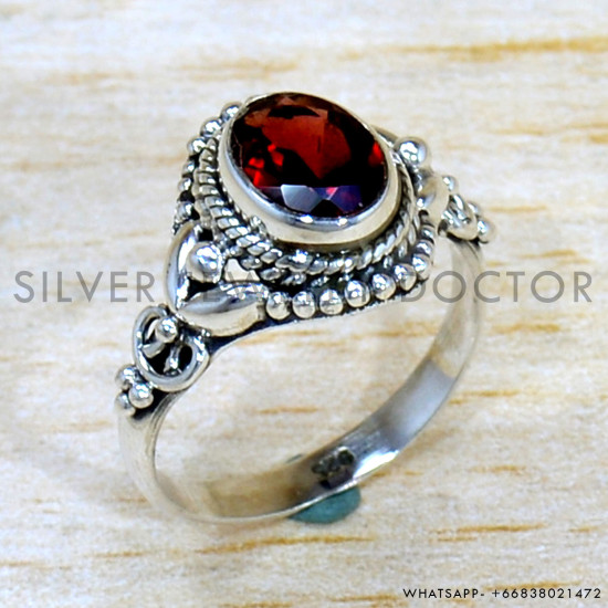 Garnet 925 Sterling Silver Ring (SJWR-2232) Garnet 925 Sterling Silver Ring (SJWR-2232)