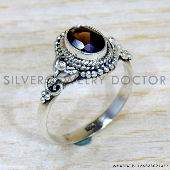 Smoky Quartz 925 Sterling Silver Ring (SJWR-2233) Smoky Quartz 925 Sterling Silver Ring (SJWR-2233)