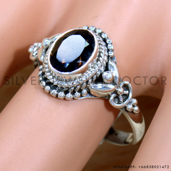 Smoky Quartz 925 Sterling Silver Ring (SJWR-2233) Smoky Quartz 925 Sterling Silver Ring (SJWR-2233)