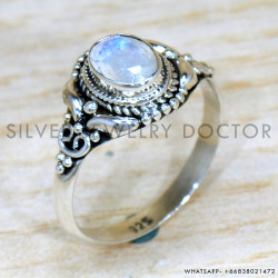 Rainbow Moonstone 925 Sterling Silver Ring (SJWR-2236)
