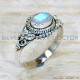 Rainbow Moonstone 925 Sterling Silver Ring (SJWR-2247)