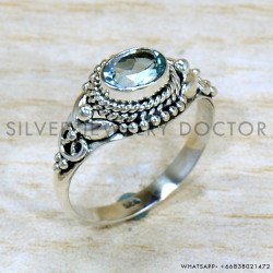 Blue Topaz 925 Sterling Silver Ring (SJWR-2248)