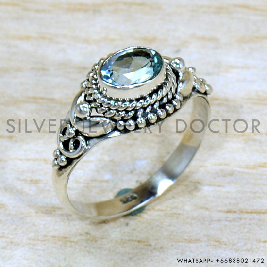 Blue Topaz 925 Sterling Silver Ring (SJWR-2248) Blue Topaz 925 Sterling Silver Ring (SJWR-2248)