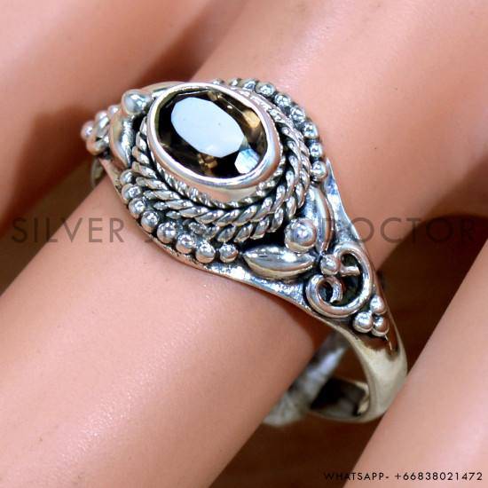 Smoky Quartz 925 Sterling Silver Ring (SJWR-2251) Smoky Quartz 925 Sterling Silver Ring (SJWR-2251)