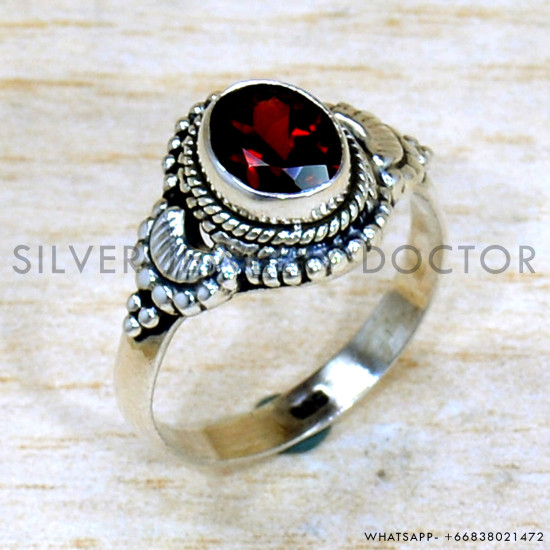 Garnet 925 Sterling Silver Ring (SJWR-2254)