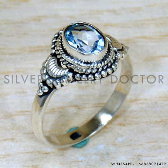 Blue Topaz 925 Sterling Silver Ring (SJWR-2260) Blue Topaz 925 Sterling Silver Ring (SJWR-2260)
