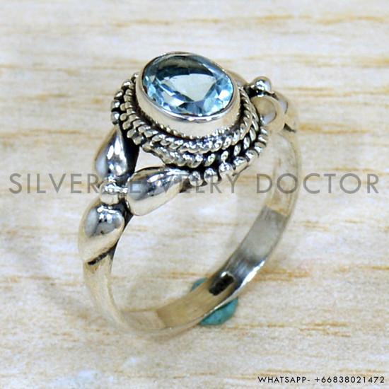 Blue Topaz 925 Sterling Silver Ring (SJWR-2262)