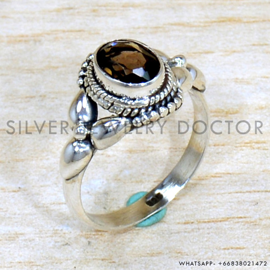 Smoky Quartz 925 Sterling Silver Ring (SJWR-2263) Smoky Quartz 925 Sterling Silver Ring (SJWR-2263)