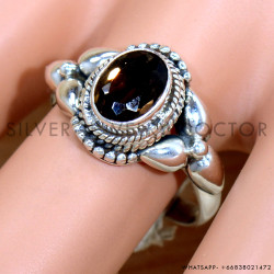 Smoky Quartz 925 Sterling Silver Ring (SJWR-2263)