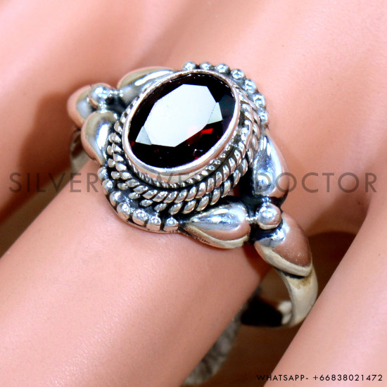 Garnet 925 Sterling Silver Ring (SJWR-2265) Garnet 925 Sterling Silver Ring (SJWR-2265)